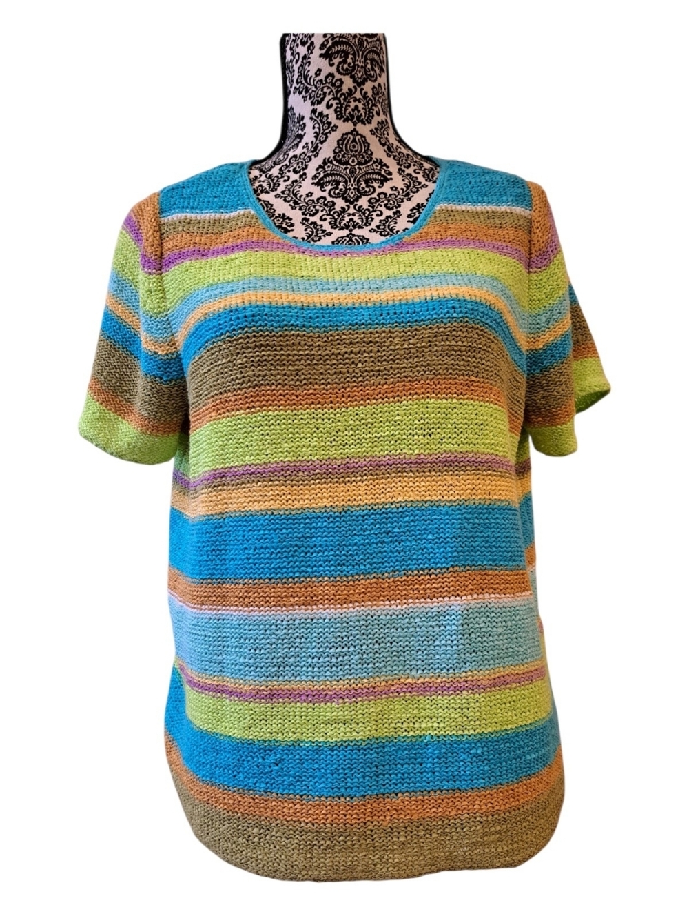 Vintage Crazy Horse by Liz Claiborne Multicolor Striped Knit size 1X